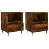 Bedside Cabinets 2 pcs Smoked Oak 40x35x50 cm Engineered Wood 830615