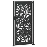 Garden Gate Black 100x200 cm Steel Wave Design 4100973