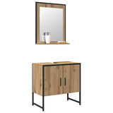 Bathroom Furniture Set Wall-mounted 2 pcs Brown Engineered wood 3334328