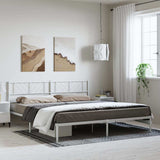 Metal Bed Frame without Mattress with Headboard White 183x213cm 372233