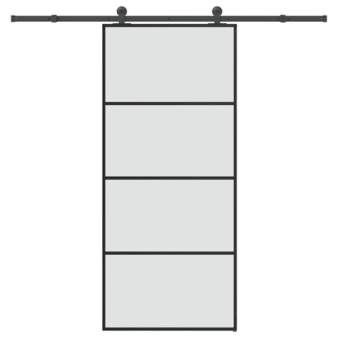 Sliding Door with Hardware Set 90x205 cm ESG Glass&Aluminium 3332872