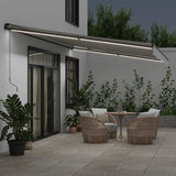 ZNTS Manual Retractable Awning with LEDs Anthracite&White 600x300 cm 3310244