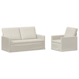 Sofa Set 2 pcs Cream Velvet 3433211