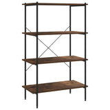 4-Tier Shelving Unit Black and Dark Wood 80x40x130 cm 336345