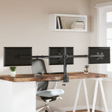 Triple Monitor Stand Black Steel VESA 75/100 mm 358003