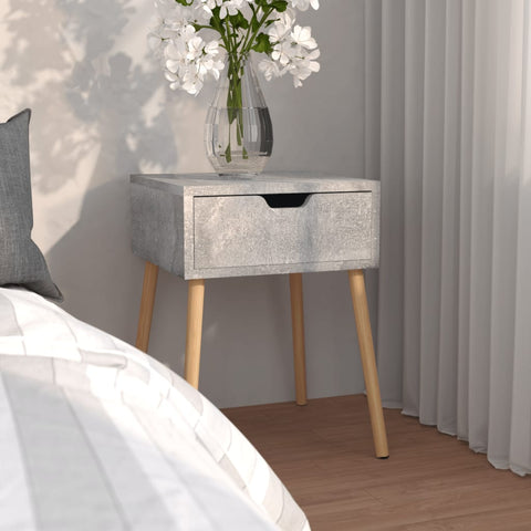 ZNTS Bedside Cabinet Concrete Grey 40x40x56 cm Engineered Wood 326803