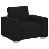 Sofa Set with Cushion 3 pcs Black 220 x 78 x 84 cm Fabric 3324611