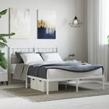 Metal Bed Frame without Mattress with Headboard White 160x200cm 355515