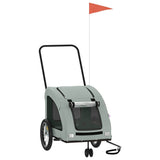 Pet Bike Trailer Grey Oxford Fabric and Iron 93979