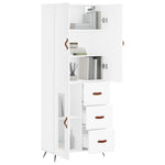 Highboard White 69.5x34x180 cm Engineered Wood 3195931