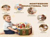 8 in 1 Wooden Activity Cube with Bead Maze, Shape Sorter, for Kids Boys Girls 18 Months T3398P422181