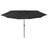 Garden Parasol with LED Lights 400 cm Black 312536