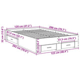 Bed Frame with Drawer Brown 120 x 200 cm Engineered Wood 3345114