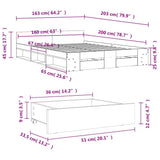 Bed Frame with Drawers without Mattress Concrete Grey 160x200 cm 3280737