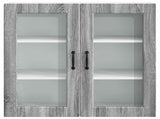 Wall Glass Cabinet PORTO Grey Sonoma 80 x 31 x 80 cm 885421