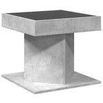 ZNTS Coffee Table with LED Concrete Grey 50x50x45 cm Engineered Wood 847563