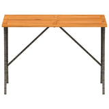 Garden Table with Acacia Wood Top Grey 105x75x72 cm Poly Rattan 4104139