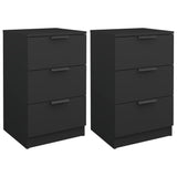 Bedside Cabinets 2 pcs Black 40x36x65 cm 811271