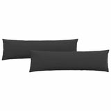 Sofa Pillows 2 pcs Black 145 x 40 cm Fabric 42013857