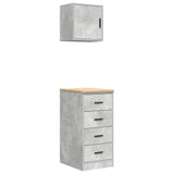 ZNTS Garage Cabinets 2 pcs Concrete Grey Engineered Wood 3328326