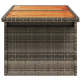 Garden Table Grey 100x55x73 cm Poly Rattan and Acacia Wood 366127
