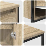 Bathroom Furniture Set with Drawer 2 pcs Sonoma Oak and Black 3328375