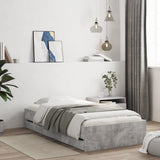 Bed Frame with Drawers without Mattress Concrete Grey 90x190 cm Single 3207325