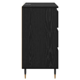 Sideboard with Drawer Black Oak 60 x 35 x 70 cm Engineered Wood 881946