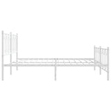 Metal Bed Frame without Mattress with Footboard White 193x203cm 376201