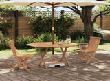 Garden Bistro Set Folding 3 pcs Brown Soild Teak Wood 3437367