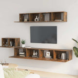5 Piece TV Cabinet Set Smoked Oak Engineered Wood 3114435