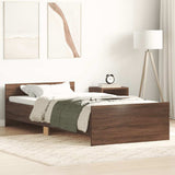 Bed Frame without Mattress Brown Oak 100x200 cm Engineered Wood 835938
