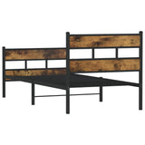 Metal Bed Frame without Mattress Smoked Oak 90x200 cm 4017064