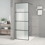 Walk-in Shower Wall Black 80x195 cm Frosted ESG Glass 152130