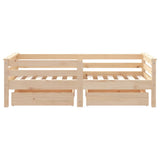 Kids Bed Frame with Drawers 70x140 cm Solid Wood Pine 834441
