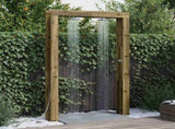 Outdoor Shower 226 cm Impregnated Pine Wood and Stainless Steel 886343