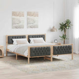 Bed Frame with Headboard Dark Grey 180 x 200 cm Solid Pine Wood 3394274