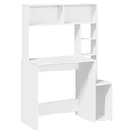 ZNTS Desk with Shelves White 100x45x140 cm Engineered Wood 860436