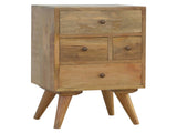 Solid Wood Wall Mounted Rounded Bedside, 1 Drawer, Light Brown B2743P402969