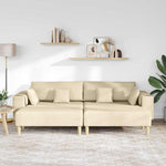 Fabric Sofa with Cushion 3 pcs Cream 208 cm Fabric 3335168