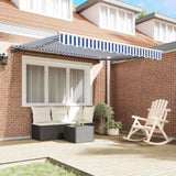 Retractable Awning Blue and White 300 x 250 cm 3329912