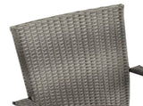Dining Set Grey Solid acacia wood, PE rattan, Powder-coated steel 3067785