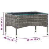 ZNTS Coffee Table Grey 60x40x36 cm Poly Rattan 45908