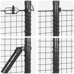 ZNTS Fence Panel Set Set of 2 Grey Metal, Plastic 10 x 0.5 m Durable 3352154