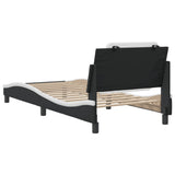 Bed Frame without Mattress "Zadar" Black and White 80x200 cm Faux Leather 3208147