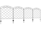 Steel Decorative Swirls Outdoor Picket Fence Panels Set of 4, Black T3398P323777