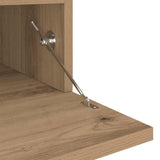 TV Cabinet with LED Lights Artisan Oak 200x35x40 cm Engineered Wood 3329166