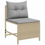 Garden Sofa Set 6 pcs Beige and light grey Poly Rattan 4104704