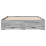 ZNTS Bed Frame with Drawers without Mattress Grey Sonoma 140x190 cm 3280403