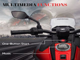 12V Honda Licensed Kids Electric Motorbike w/ Music, Headlights, Early Education Function, for Ages T3398P348416